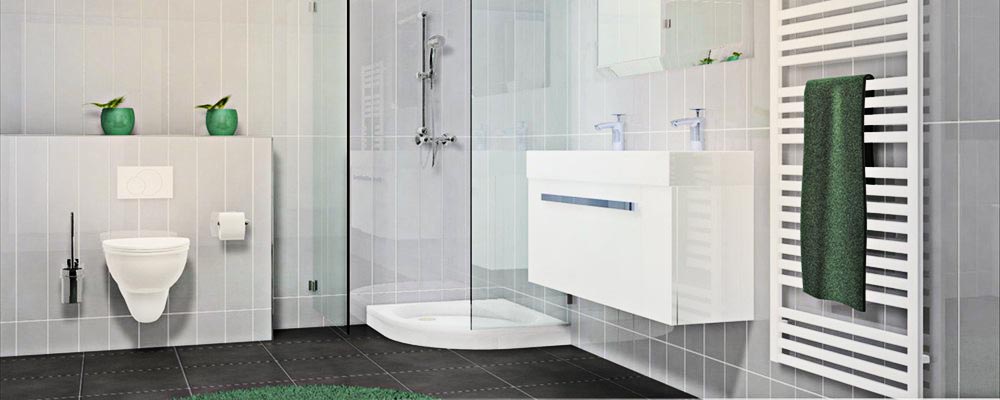 badkamer 3d impressie antraciet vloertegel