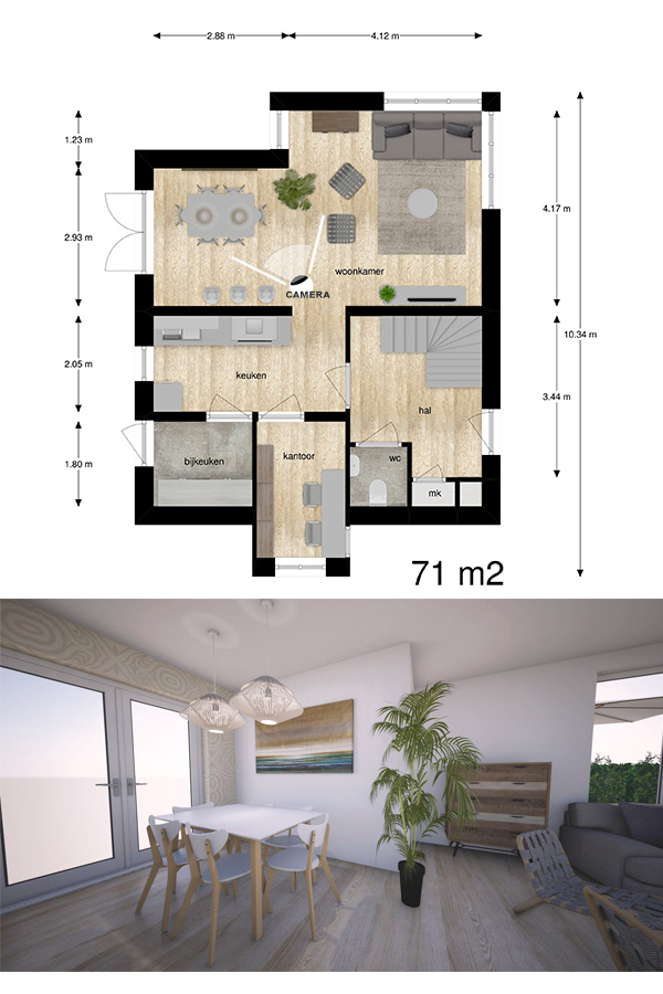 impressie eetkamer
