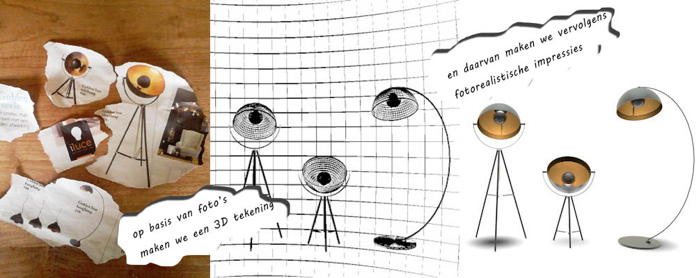 lampen 3d model uitegetekend door 3DL